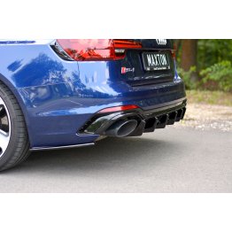 Накладка сплиттер на задний бампер на Audi RS4 B9 Avant